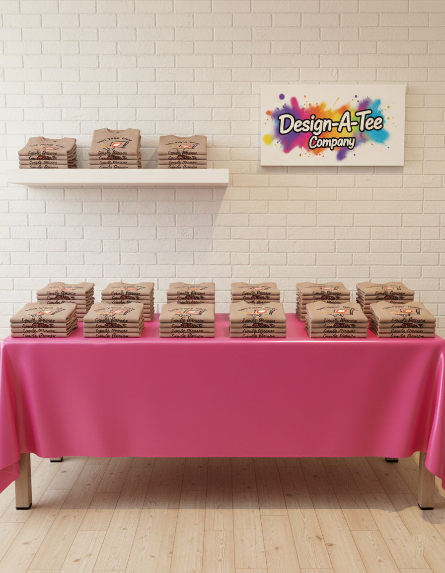 Design-A-Tee Company basketball team custom apparel short sleeve brown t-shirt