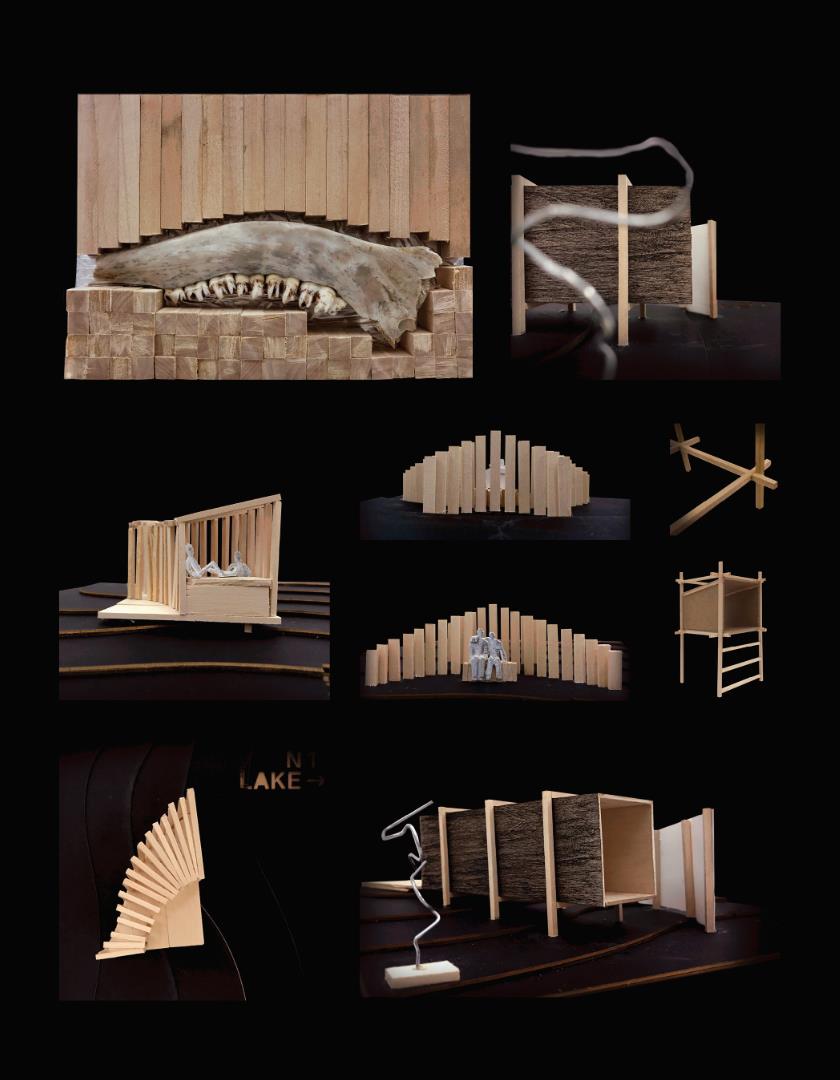 A compilation of wood scale models