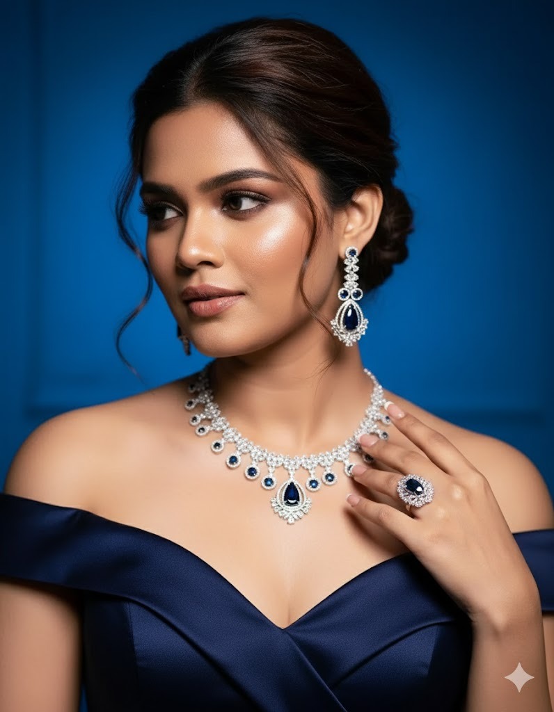 City Girl Jewellery 24ct Gold-Plated Bridal Set with CZ stones for Women
