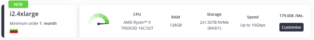 bacloud 7950X3d server offer