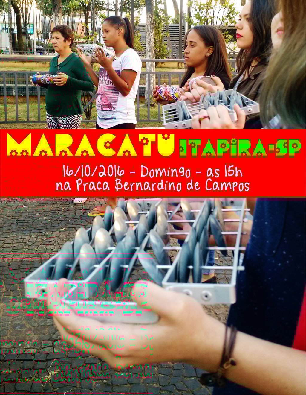 Divulgação do ensaio do maracatu Itapira em 2016