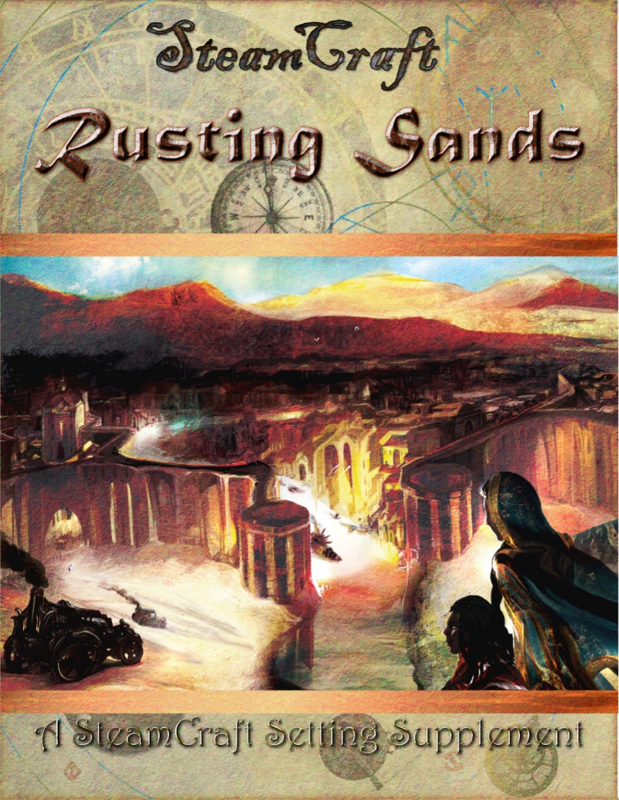 Cover SteamCraft roleplaying adventure module with interior illustrations by Amanda Heyen