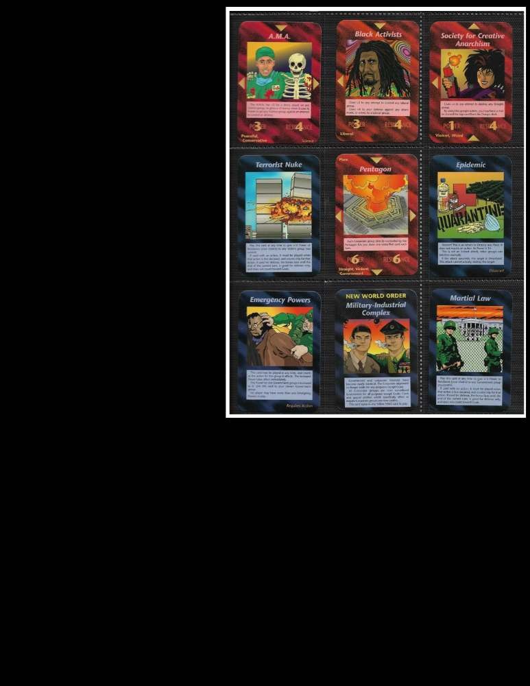 Algumas cartas do jogo de cartas illuminati 1995 que previu o atentado 11/09 nos EUA (Foto e Texto)