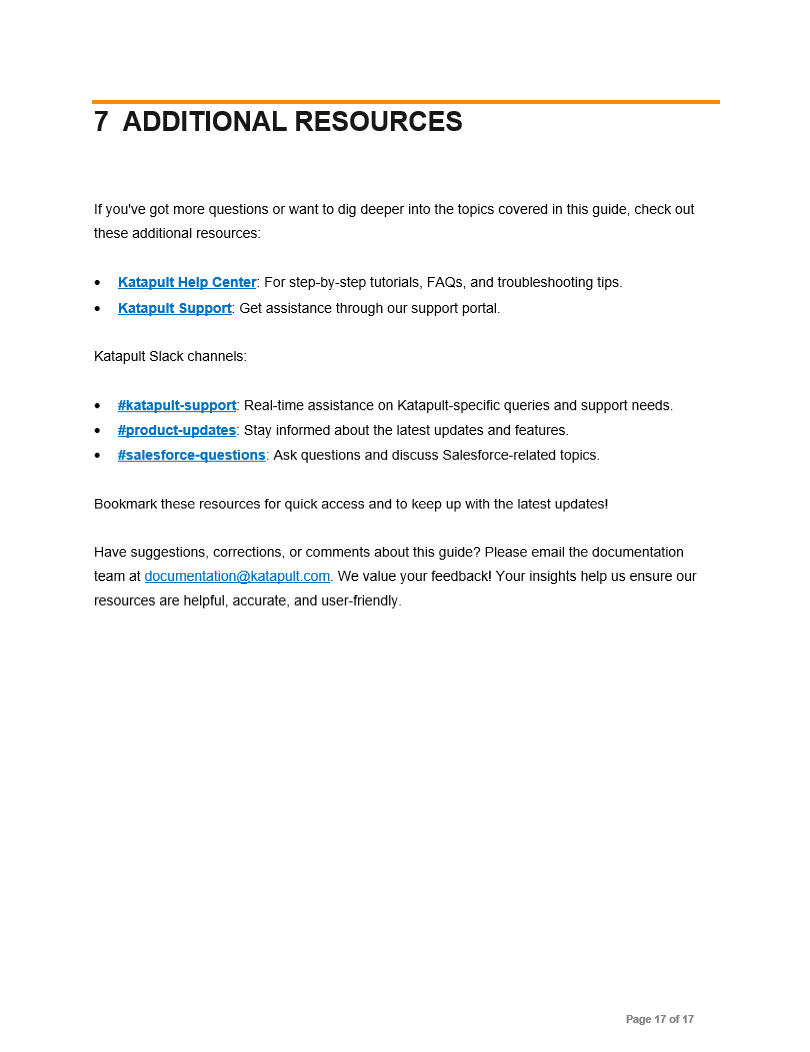 Image of user guide writing sample from Glen Cadorette:  Additional Resources page.