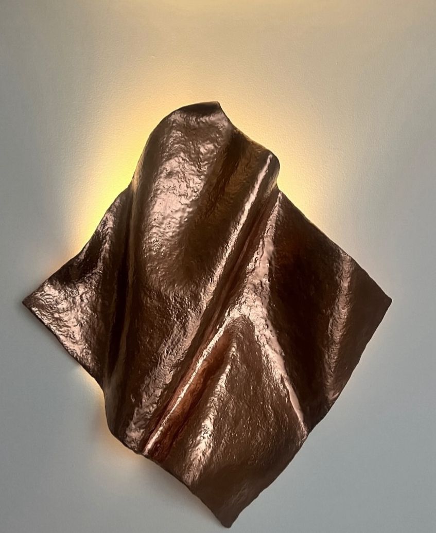 Handmade paper mache wall light by WabiSab Studio Australia