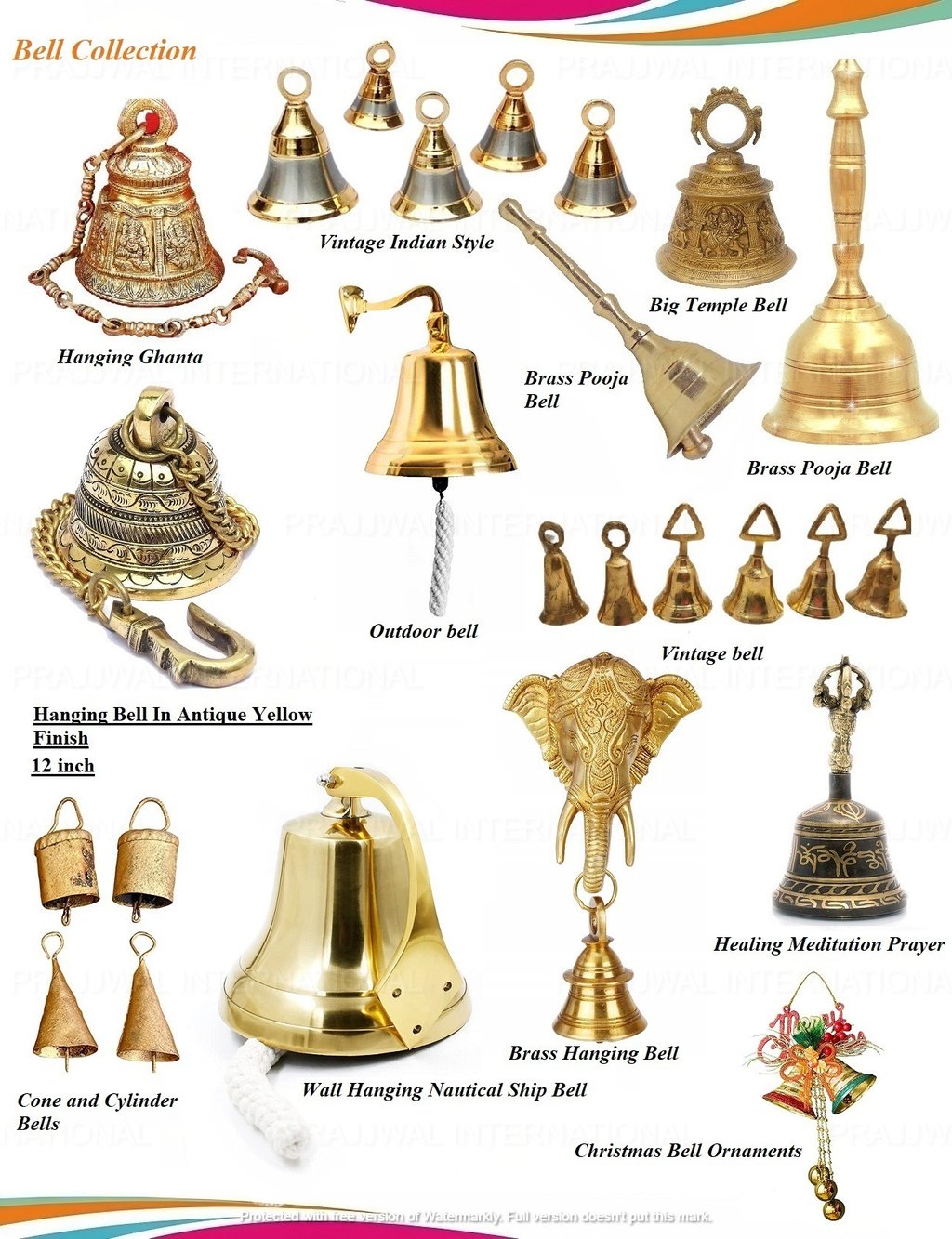 a collection of bells