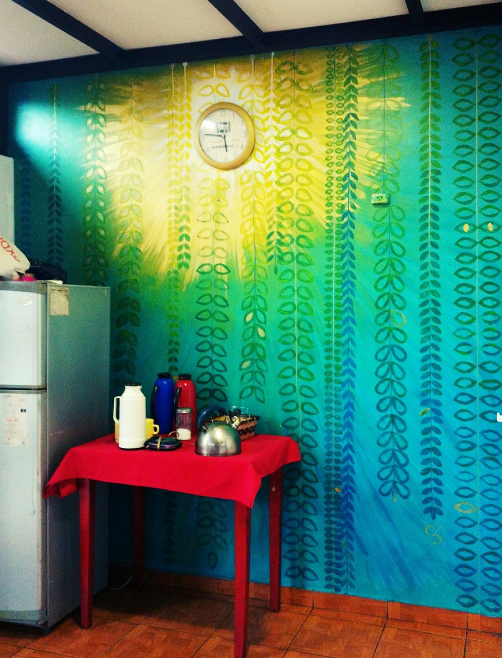 Fresque salle à manger hostel Buenos Aires