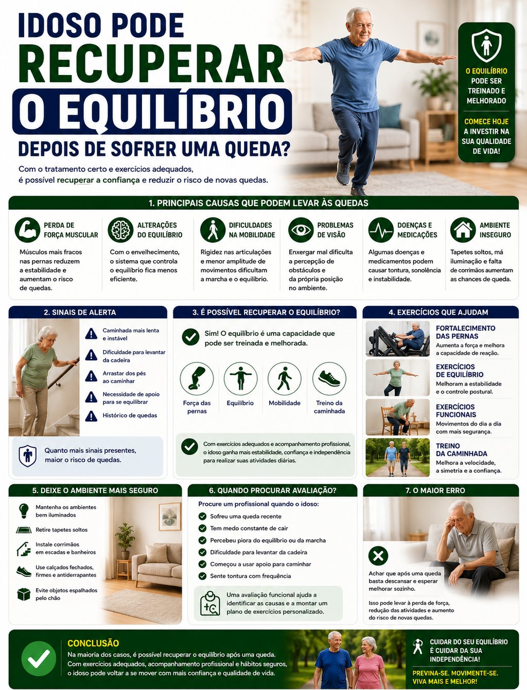 Idoso pode recuperar o equilíbrio depois de sofrer uma queda?