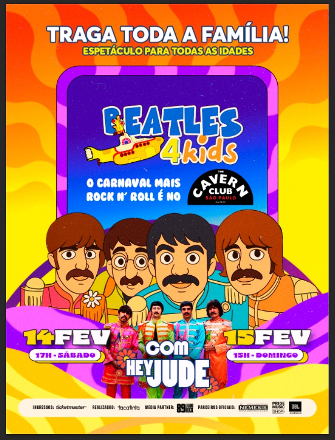 Carnaval com Sotaque Britânico: Beatles 4 Kids invade o The Cavern Club São Paulo