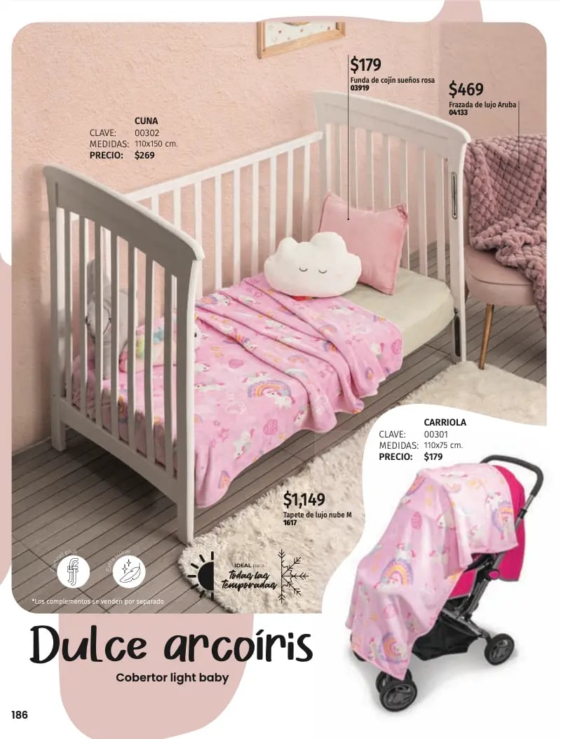 Cobertor rosa modelo Dulce arcoiris de la marca Intima hogar