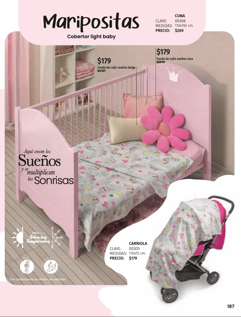 Cobertor rosa modelo Maripositas de la marca Intima hogar