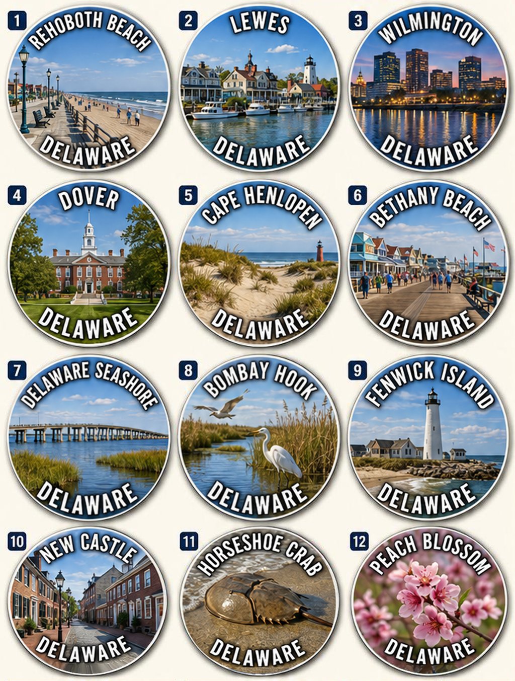 Delaware 12 Magnets