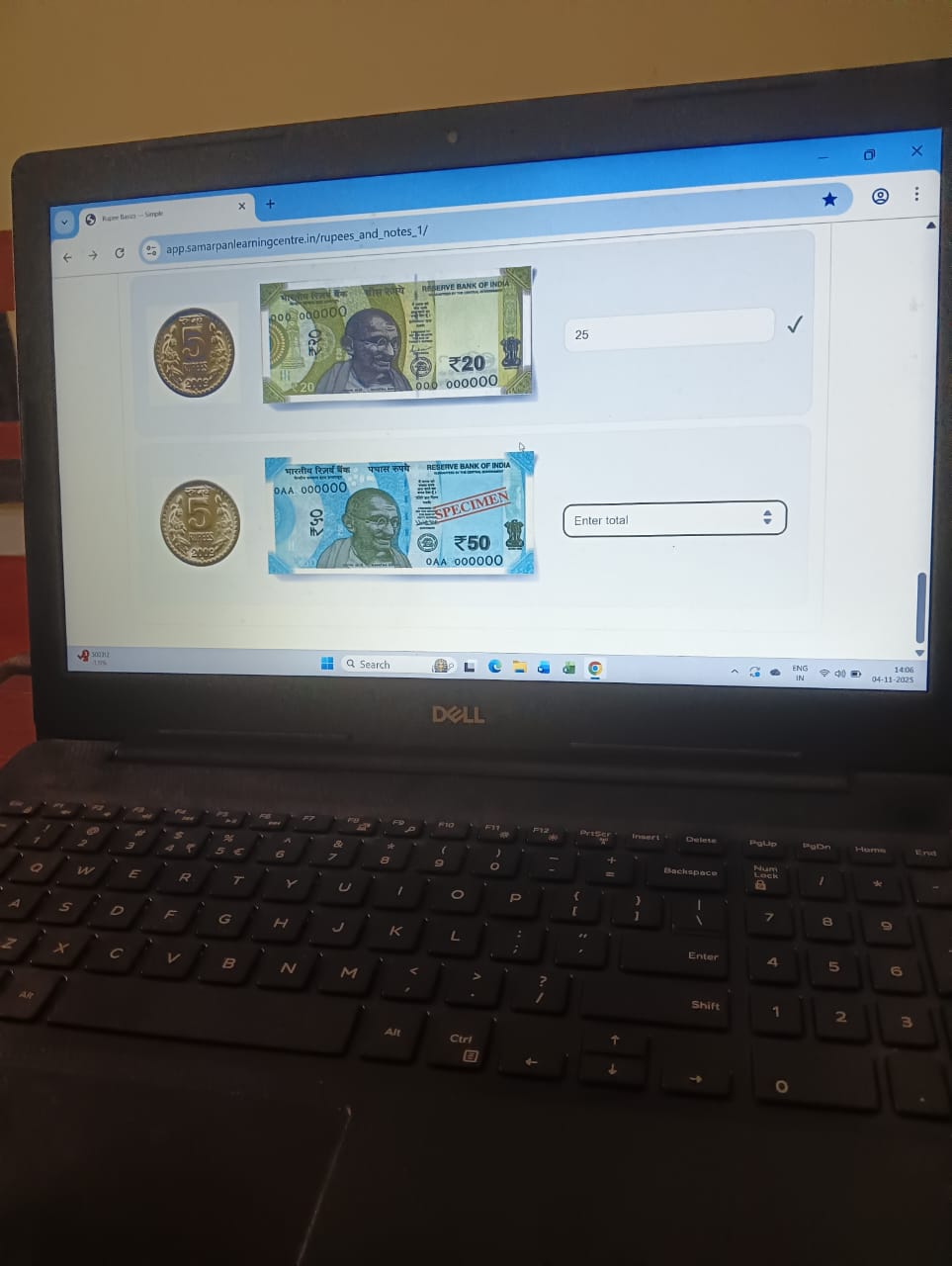 Practical academics where money concept is taught