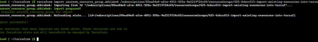 Importing Azure Resource Groups into Terraform State