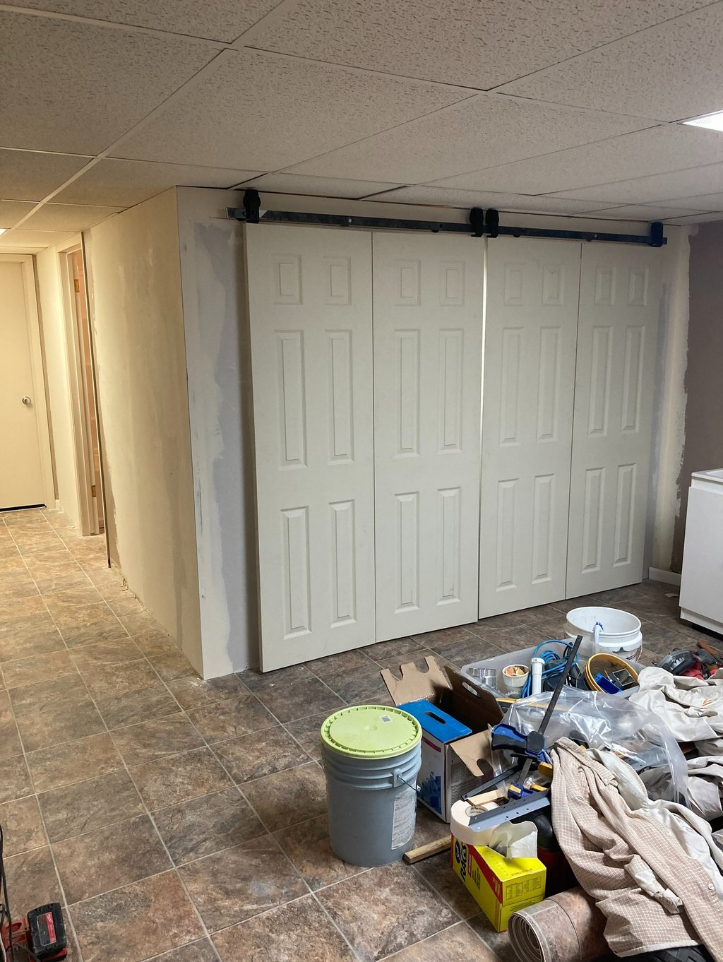 White closet barn doors