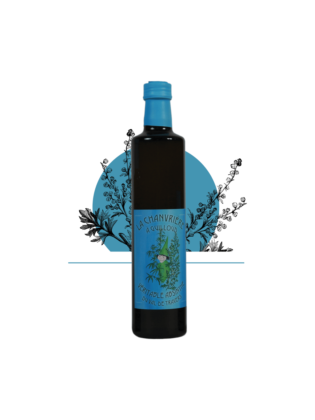Bouteille d'absinthe La Chanvrière 54% du val de travers