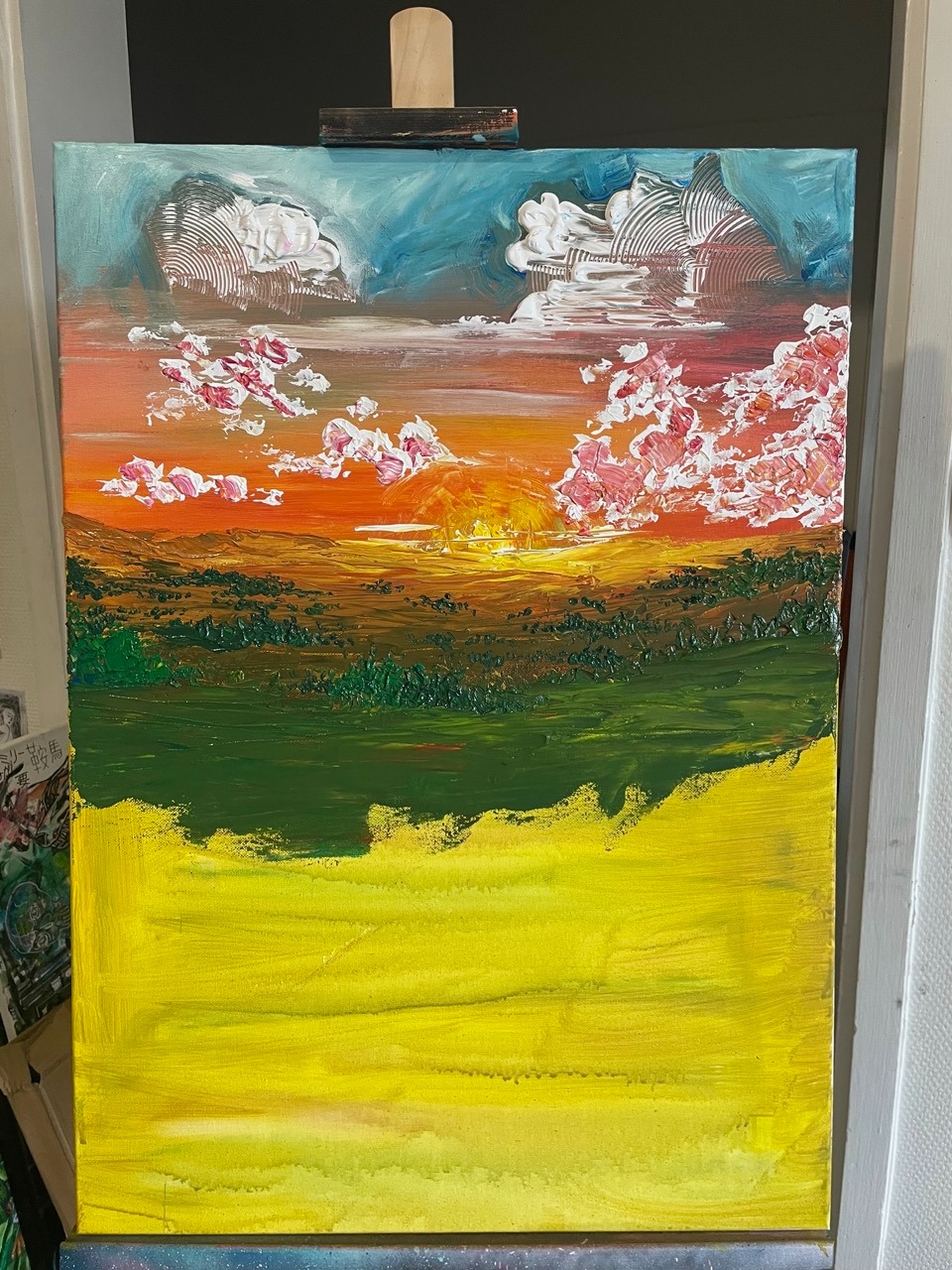 une toile en cour de création