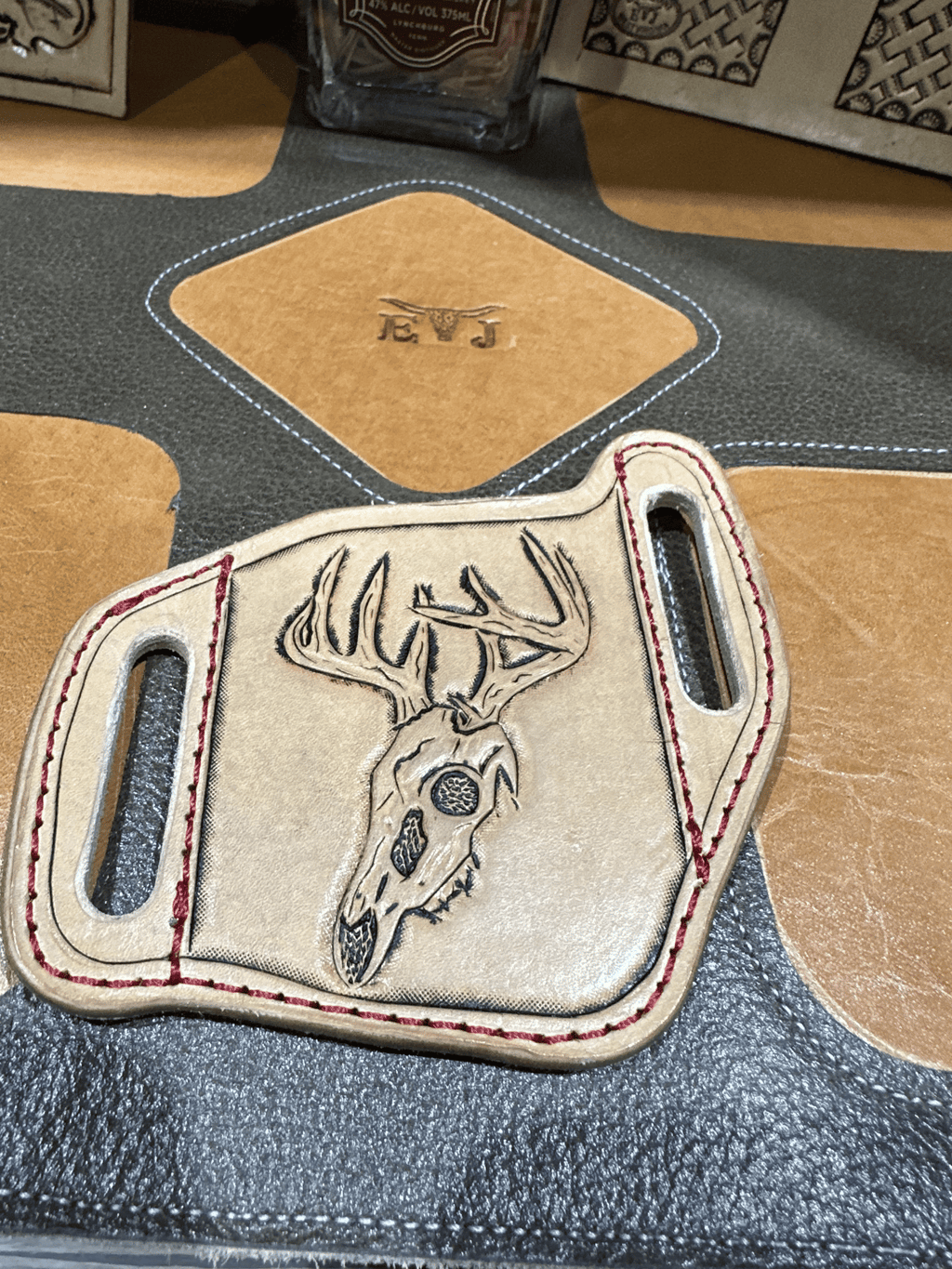 custom leather knife sheath hand tooled western craftsmanship EJ Leather LLC