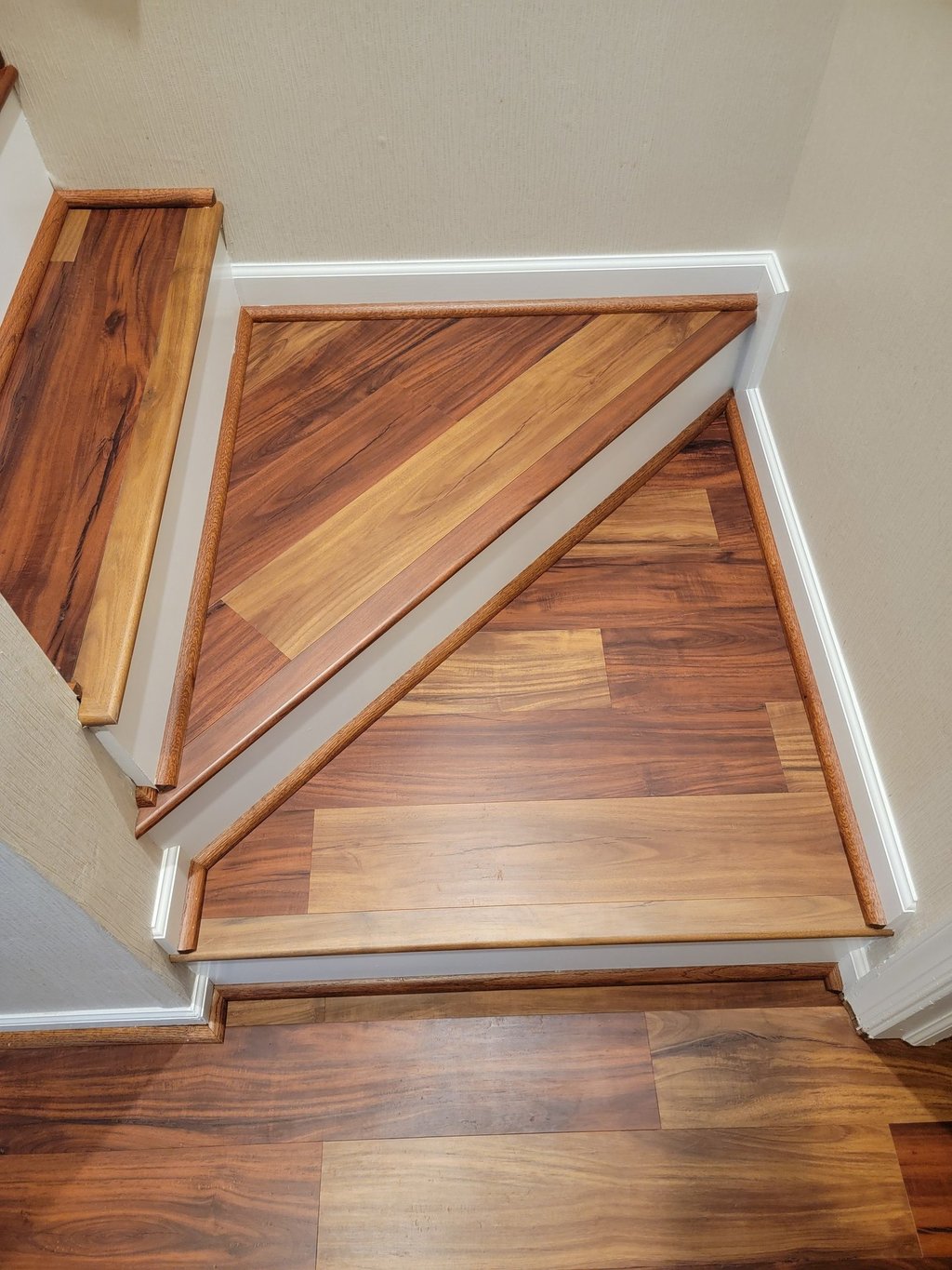 Custom LVP luxury vinyl plank on stairs