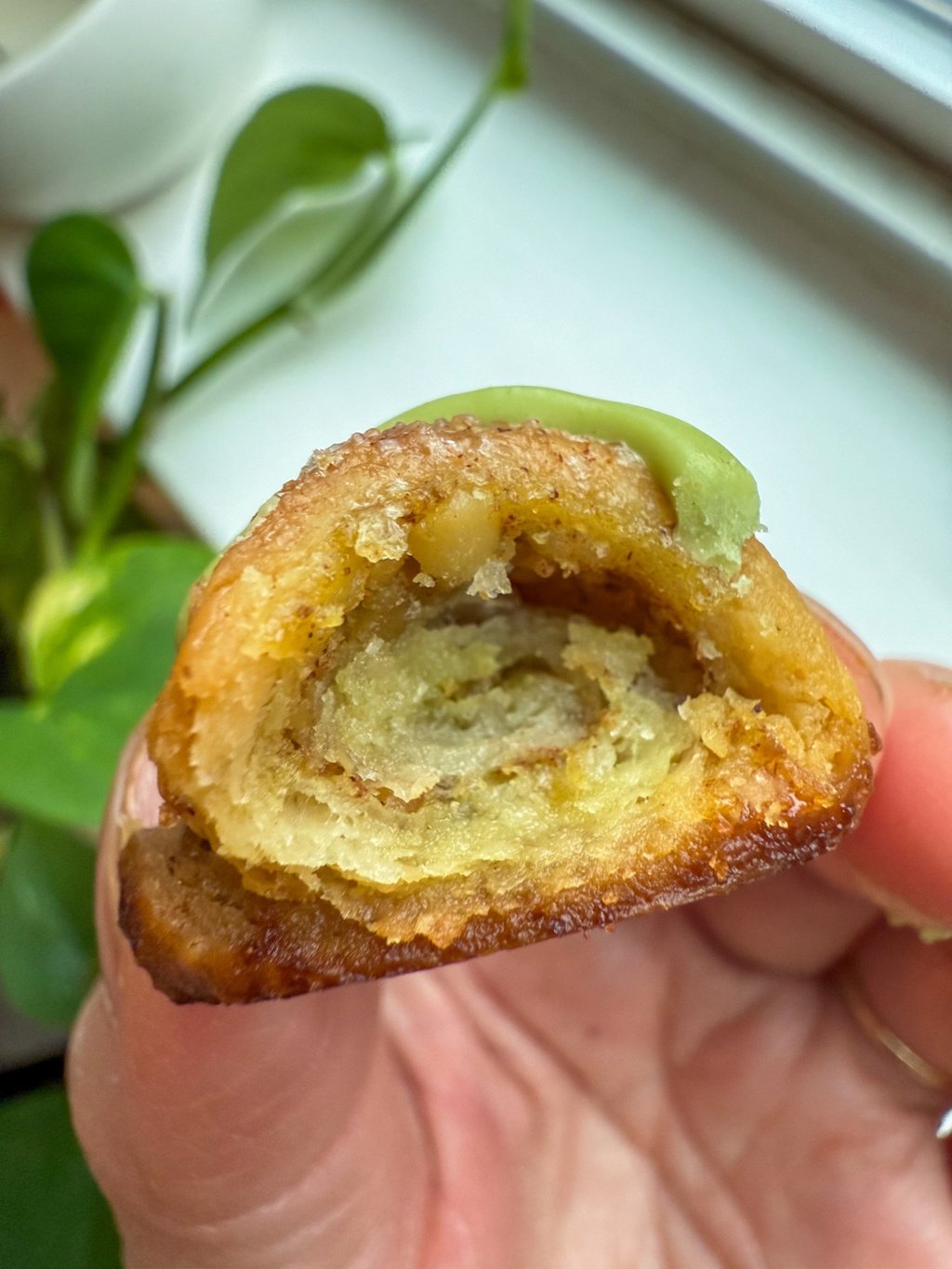 matcha rugelach with ganache filling