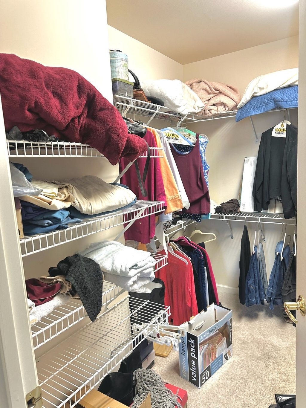a closet with a closet space for clothes and other items