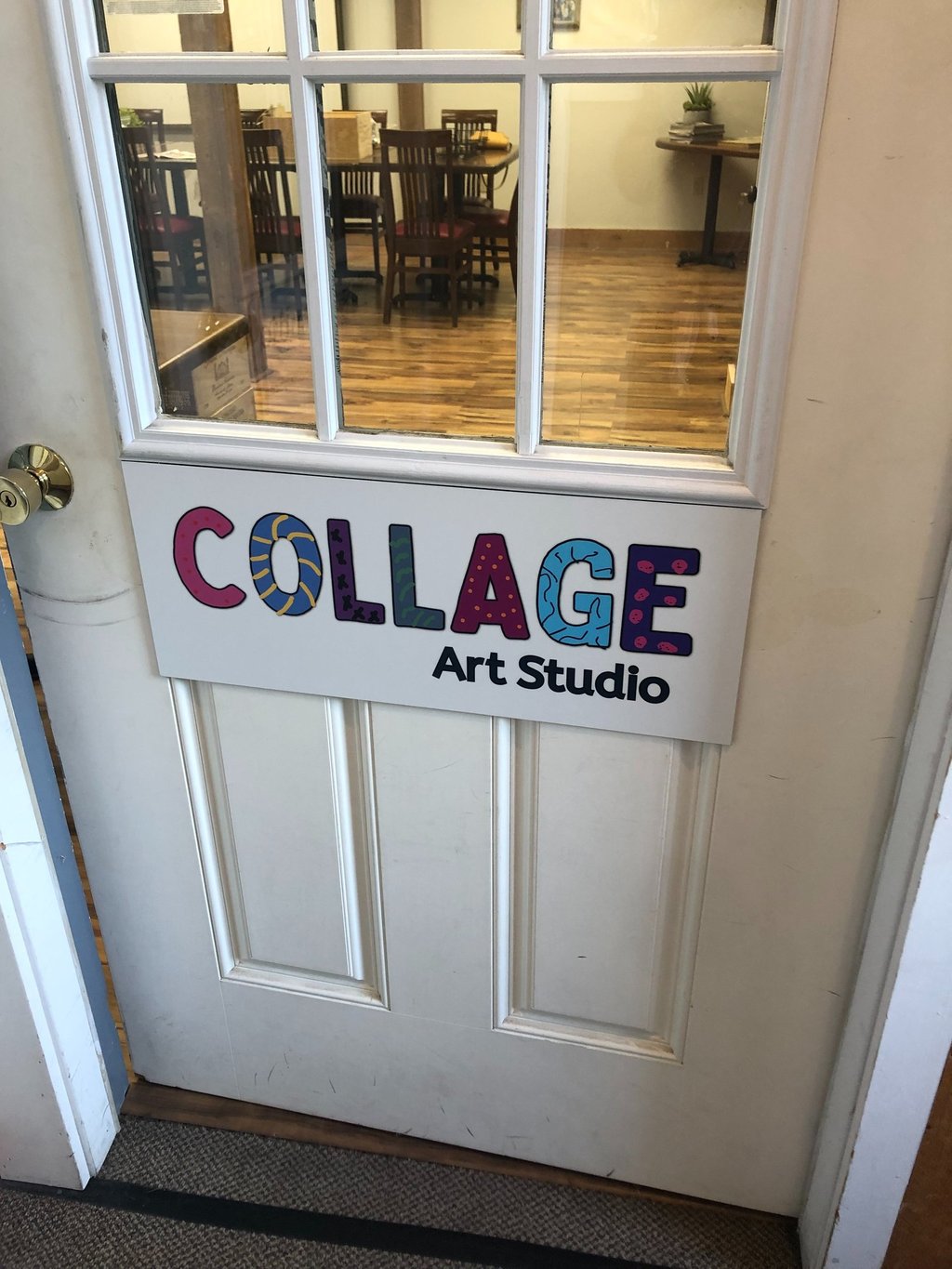 Entrance to Collage Art Studio.
