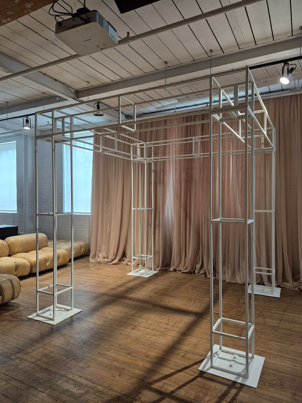 chuppah structure built in a event space