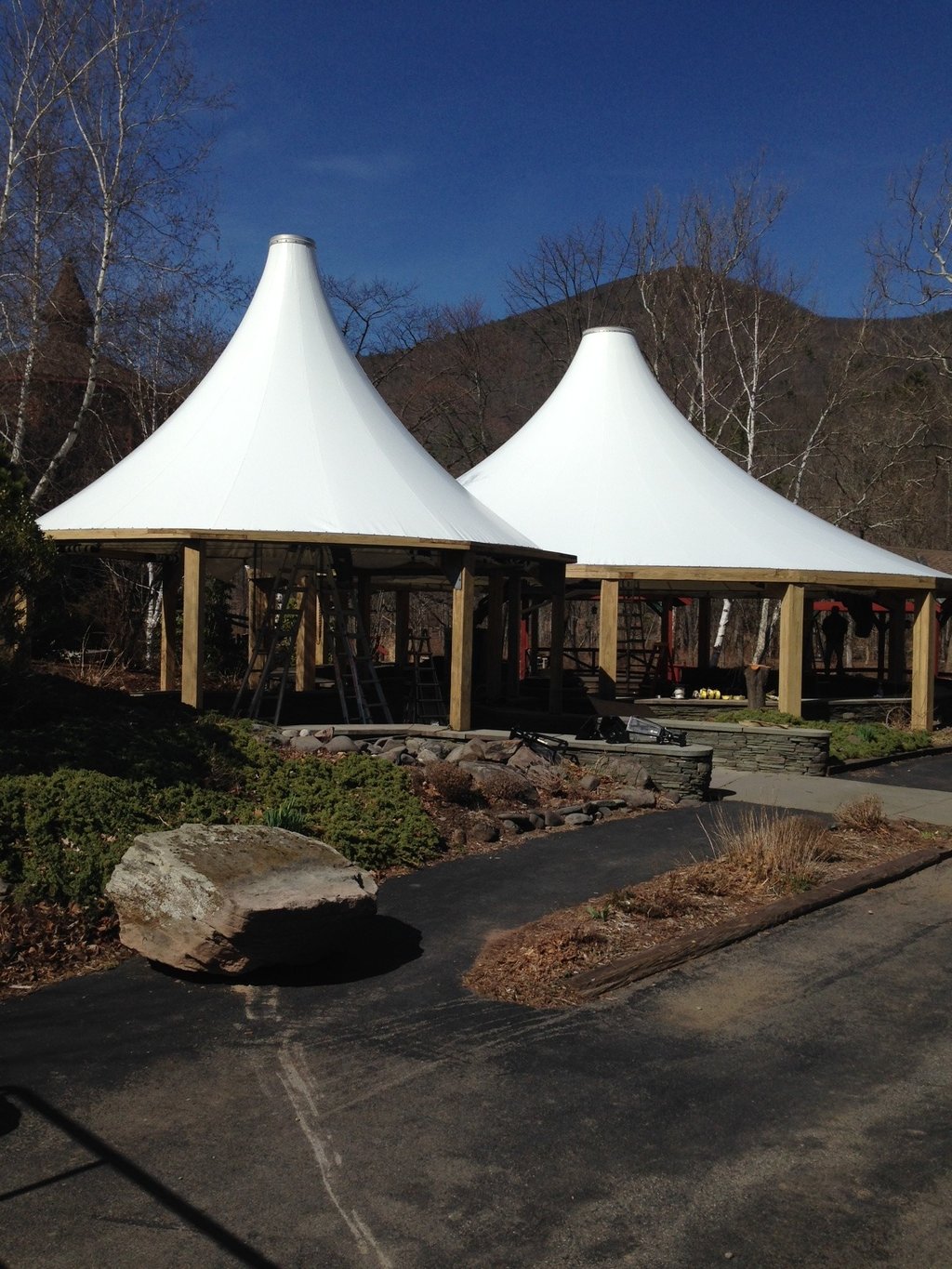 Fabric pavilion structures