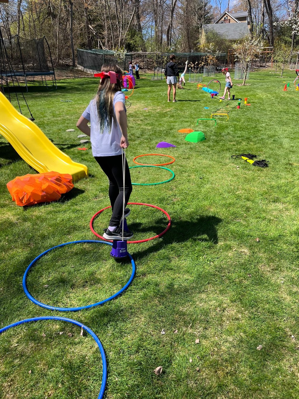 Kids participating in ninja warrior birthday party in Massachusetts