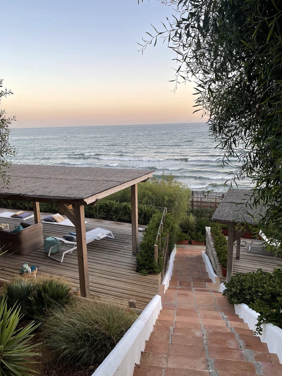 Seafront plot with wooden decking