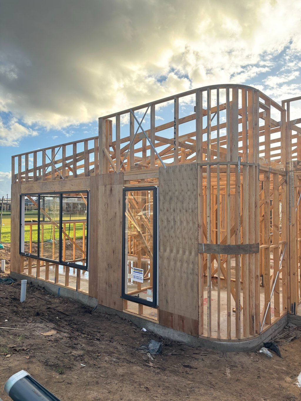Timber house frame construction by Dylan Ludbrook Carpentry in Geelong