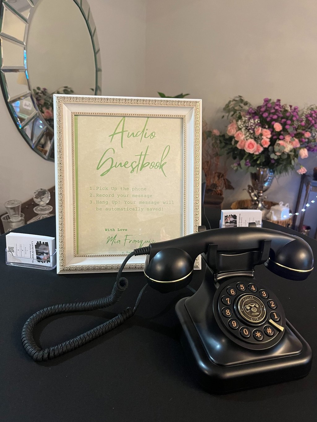 Black audio guestbook phone