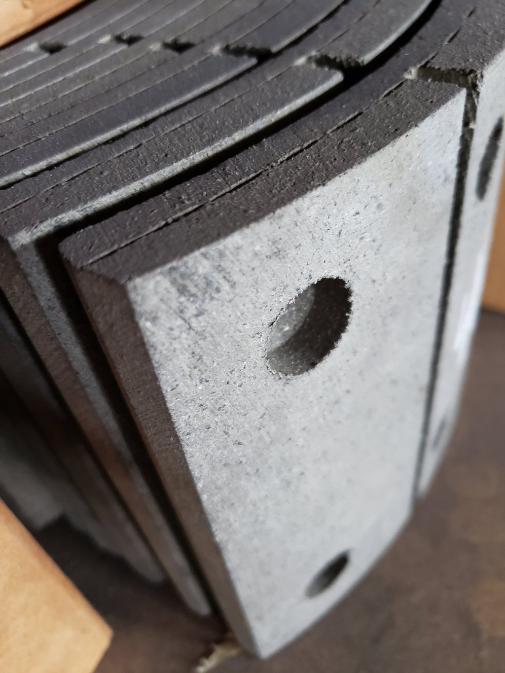 truck block sets and relined truck brake shoes by the brake relining experts at 260-426-3331