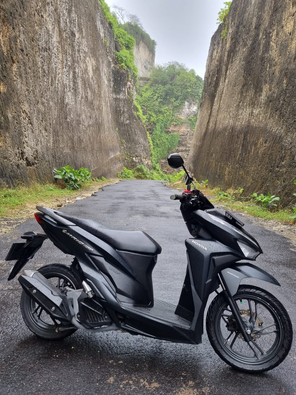bike with cliff view