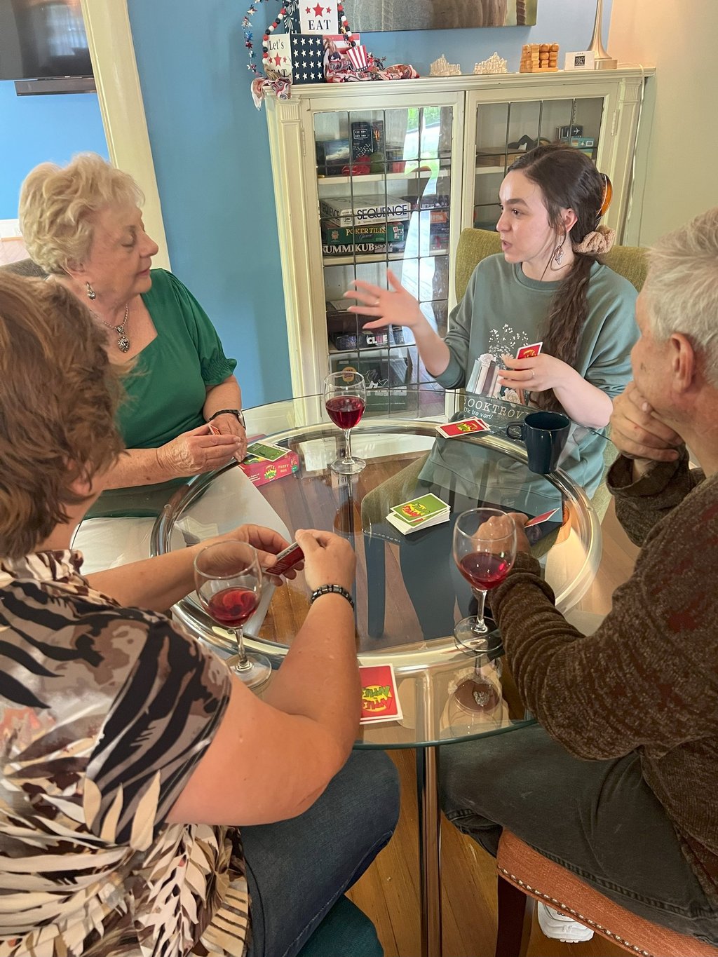 group playing cards at Main Street House