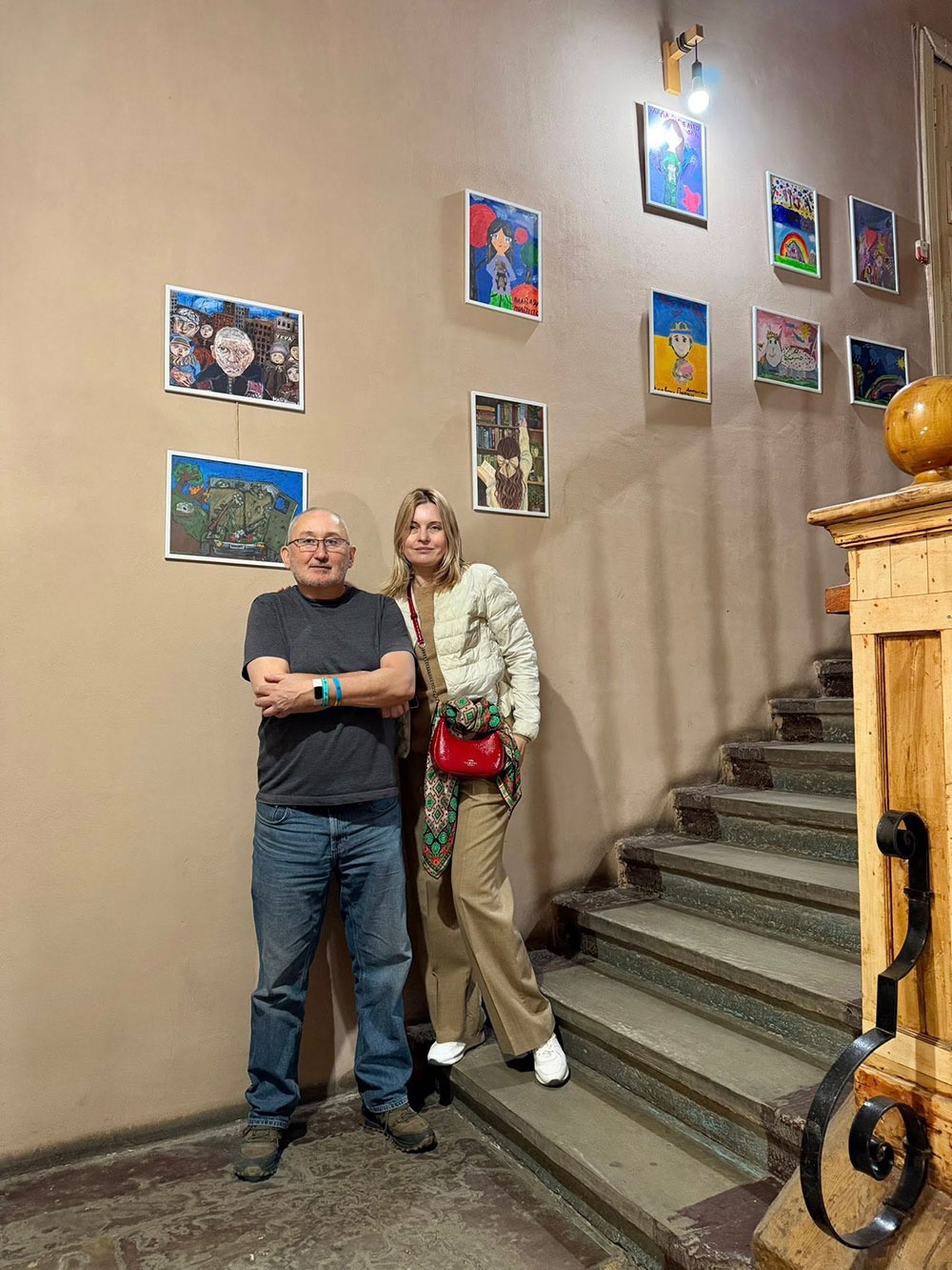 David and Nataliia at Lviv Library
