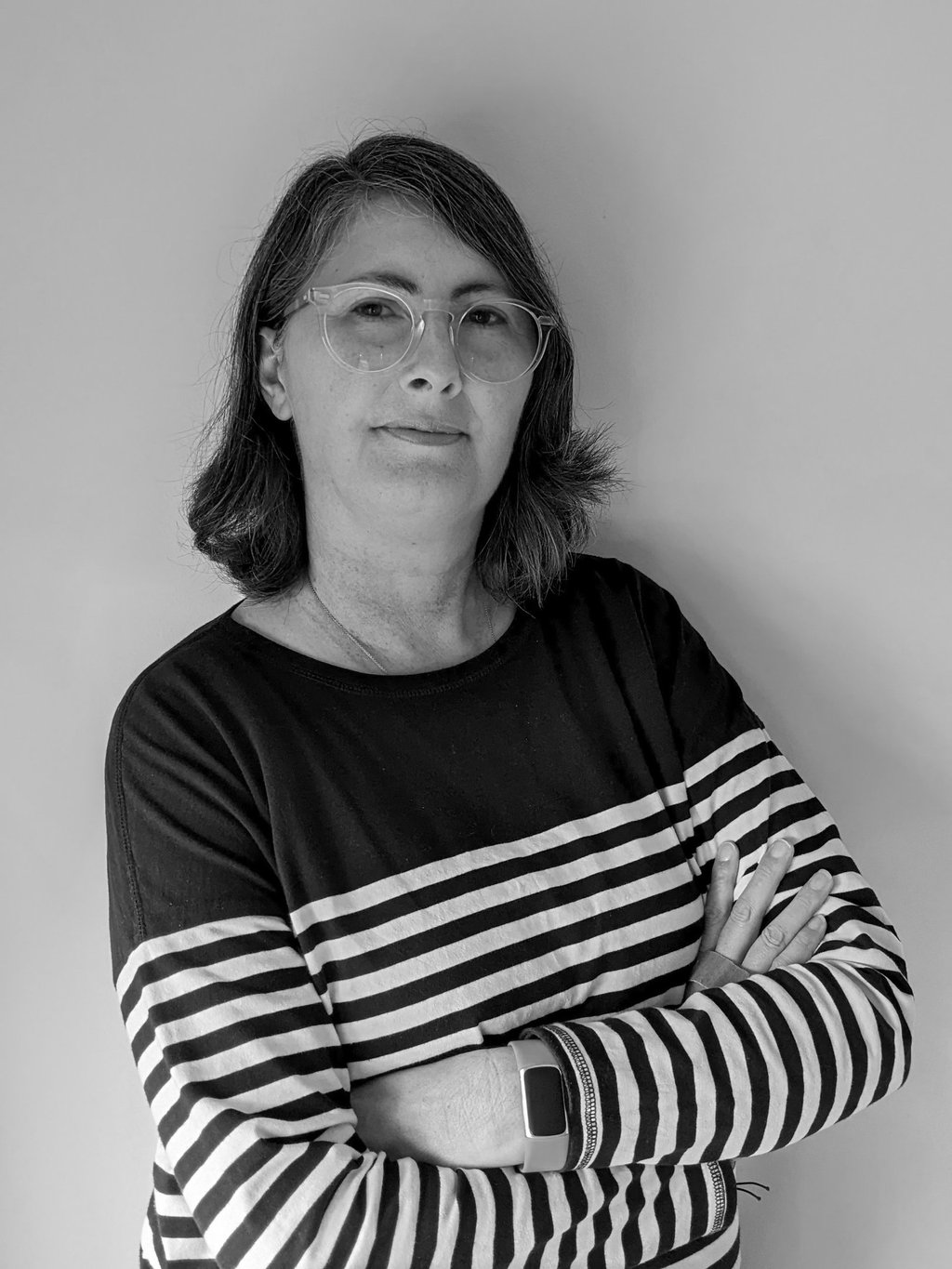 Black and white photo of Amanda Magnano