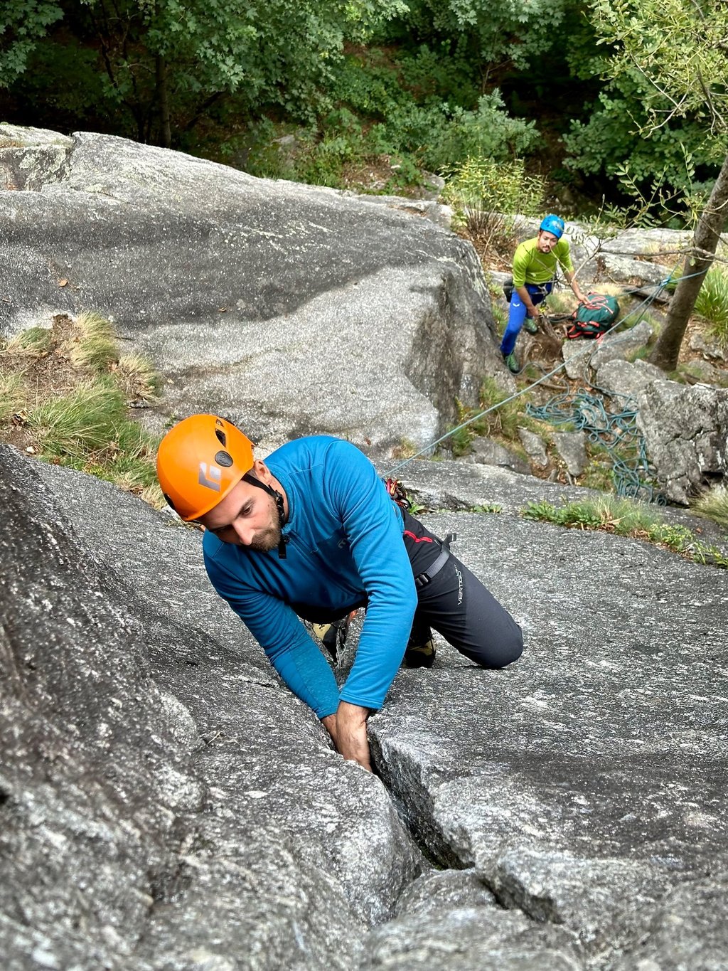 Trad climbing in Val di Mello