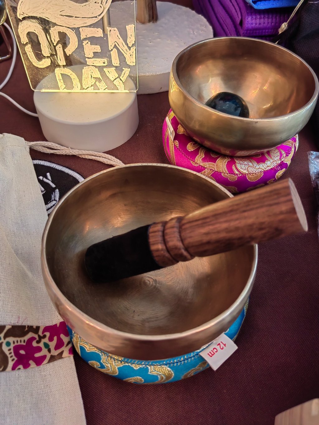 hand made tinetan nawls on a table