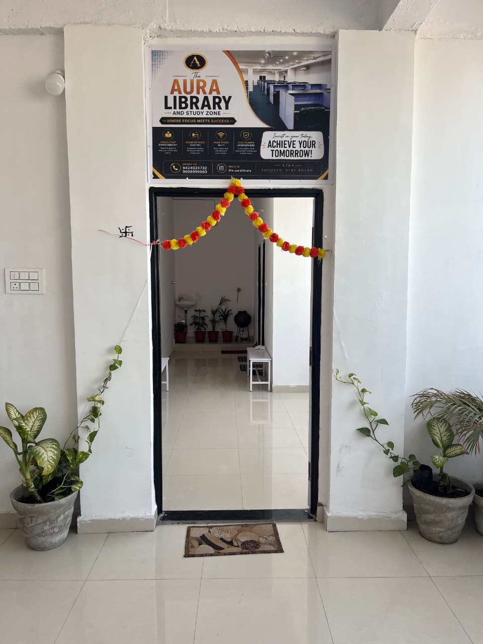 Silent study space at Aura Library