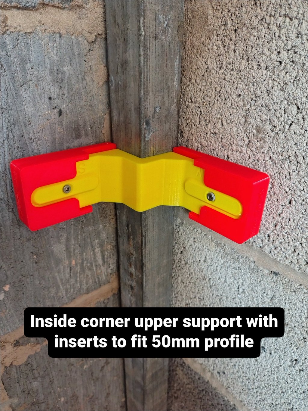 Inside upper corner support set to use with 40 & 50mm profiles