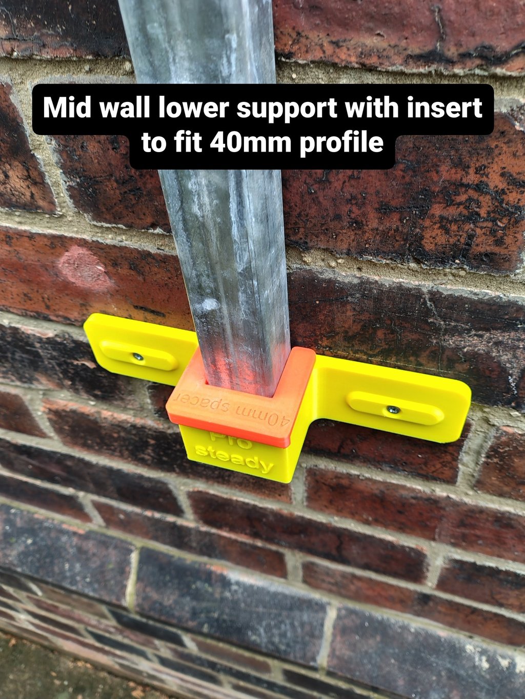 Mid wall profiles support with bottom for 40 & 50mm profiles