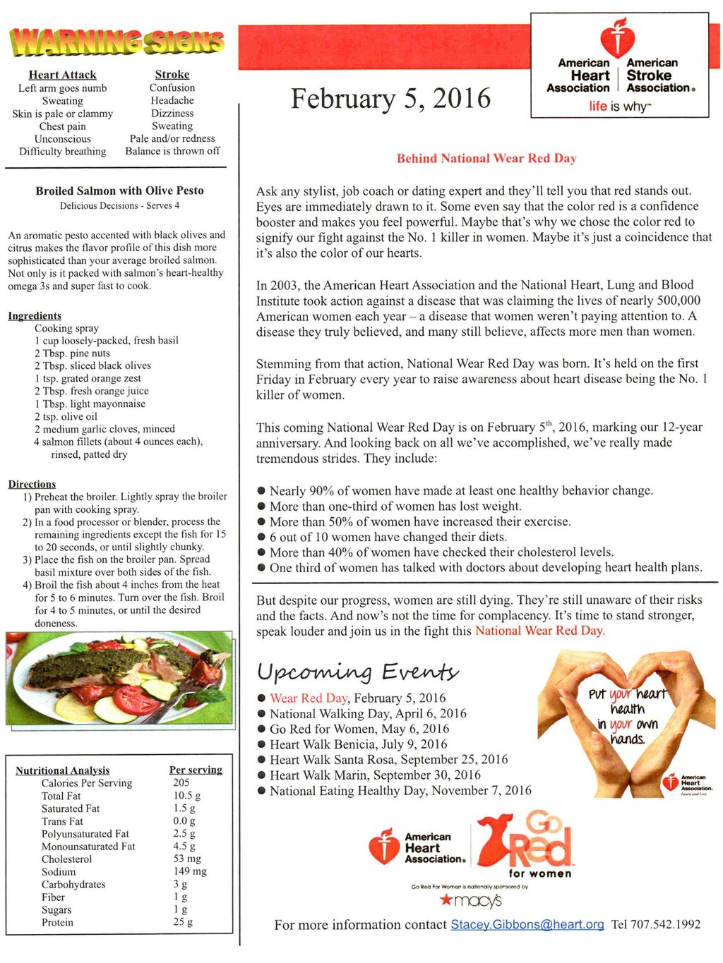 Februrary 5th 2016 - American Heart Association Newsletter
