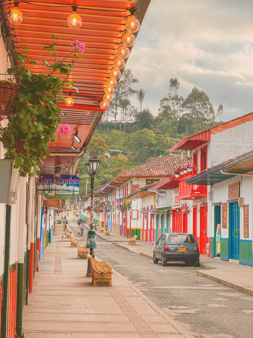 Colorfull houses in mountain city, Salento, Colombia, South America