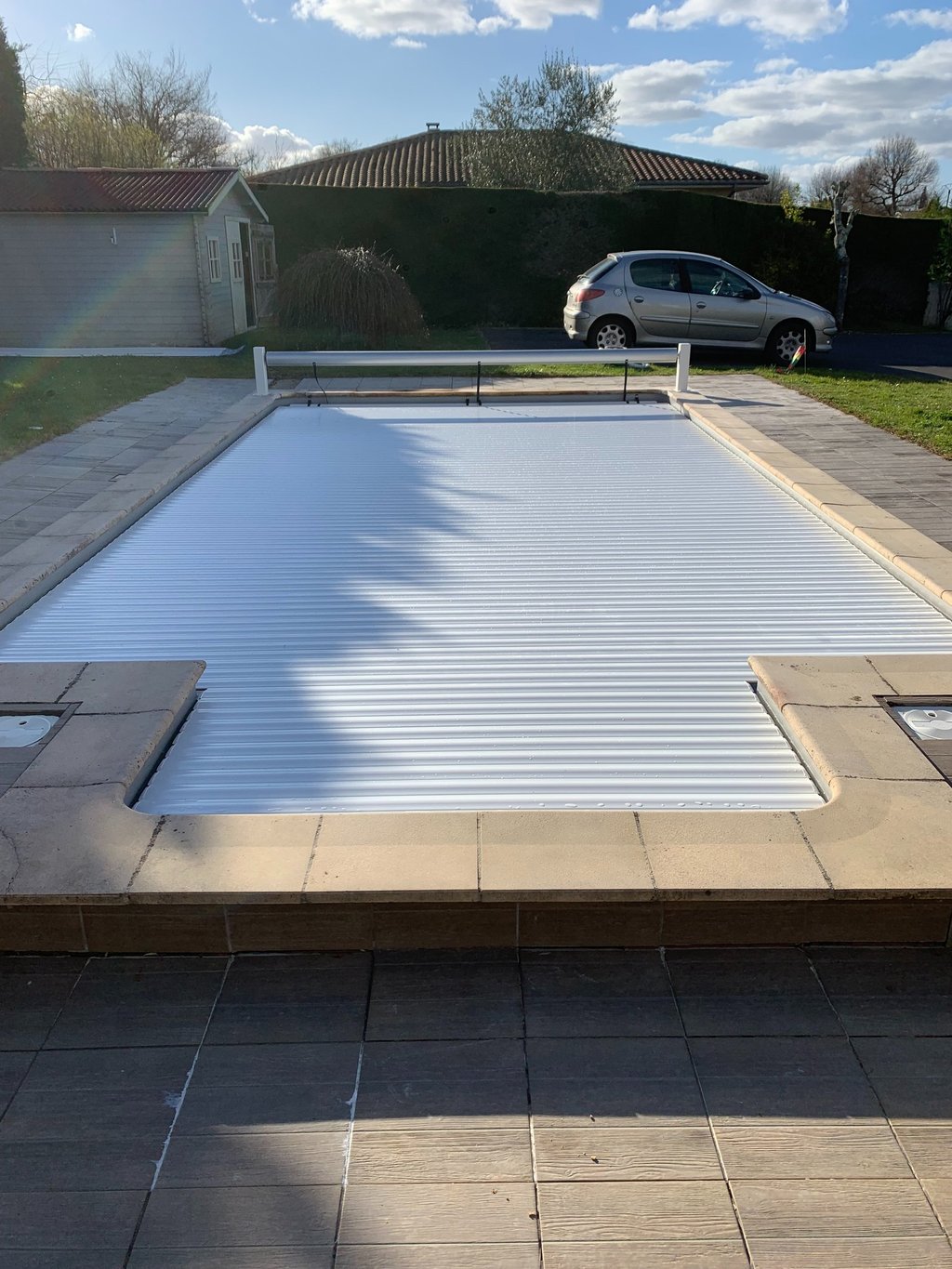 Volet de piscine hors-sol sur un bassin de 8mx4m