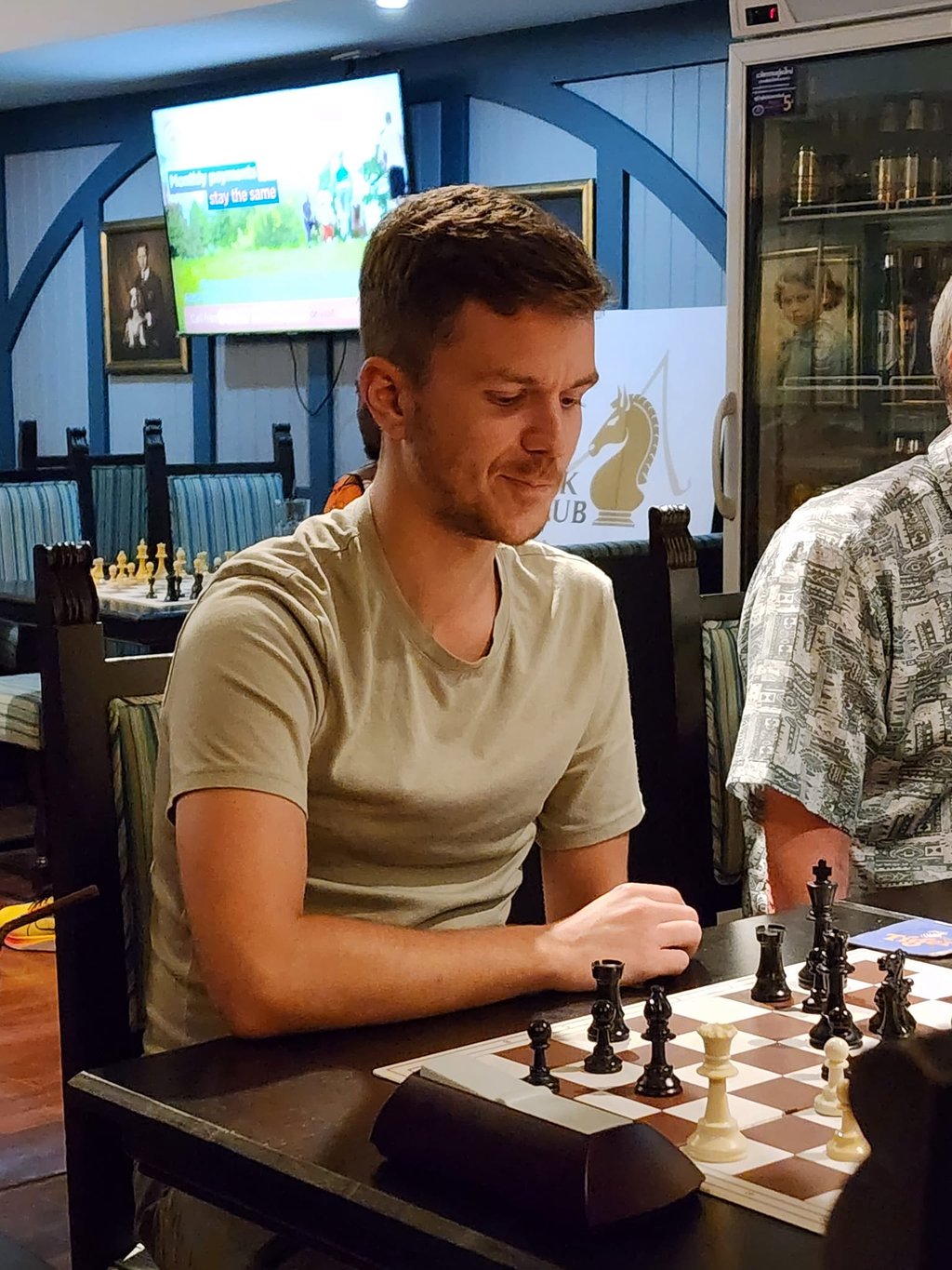 FM Nicolas Grandadam, Switzerland. Bangkok Chess Club at the Royal Oak Bar