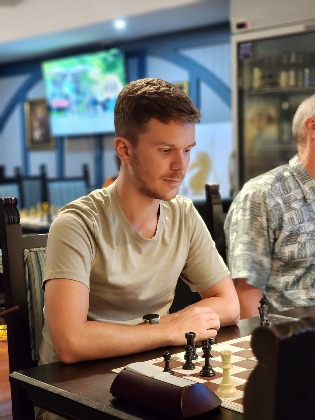 FM Nicolas Grandadam, Switzerland. Bangkok Chess Club at the Royal Oak Bar