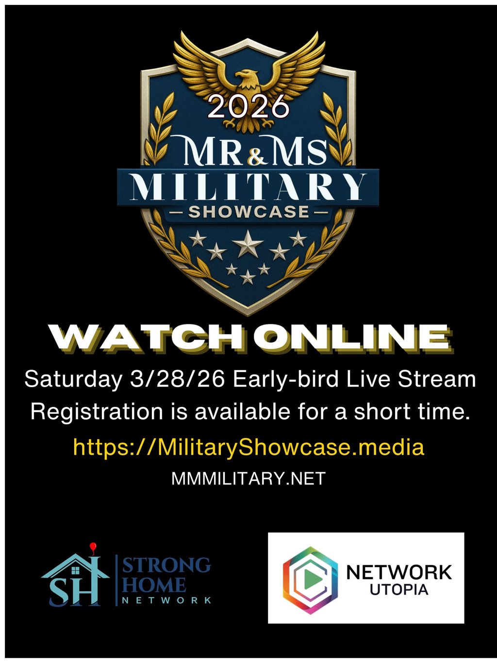 Watch 2026 Mr & Ms Military Leadership Showcase online at MilitaryShowcase.media Get tickets now.