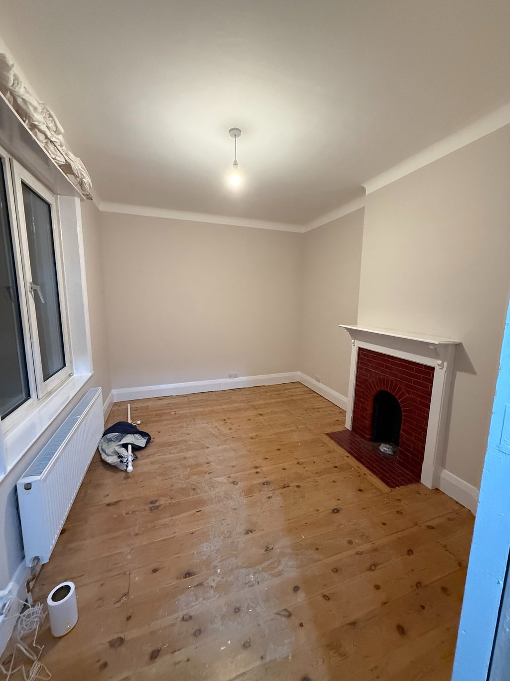Sanded living room wooden floor in Hove Sussex, prepared for interior decorating