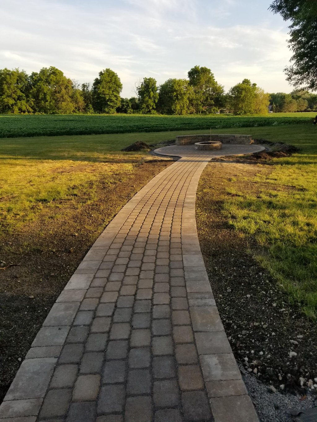 Custom paver patio installation.